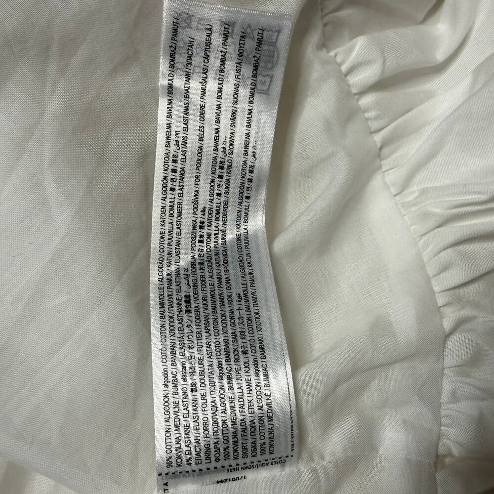 Mango MNG Strapless Bubble Hem Dress XS | Black & White Cotton Midi - Picture 5 of 5